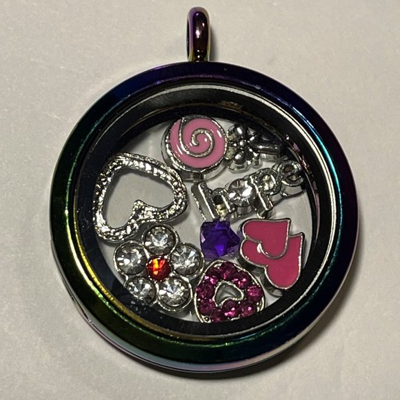 HOPE HEARTS Floating Memory Locket w/ Necklace NEW!! - Picture 1 of 3